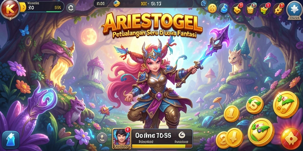 Screenshot utama ARIESTOGEL menampilkan aksi RPG yang mendebarkan.