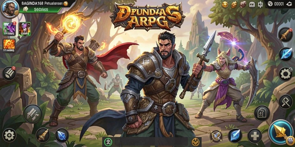 Tangkapan layar menampilkan aksi epik dalam gameplay ARPG BAGINDA168.