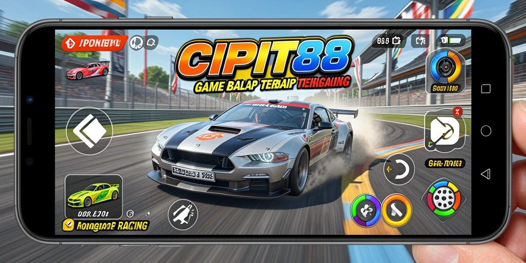 Tampilan mendebarkan dari gameplay balapan di CIPIT88.