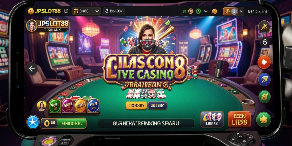 Gameplay seru JPSLOT88 menampilkan dealer langsung dalam suasana kasino.