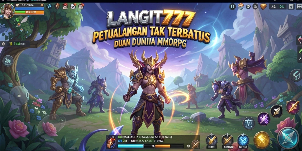 Screenshot LANGIT777 menampilkan aksi pertarungan seru dalam dunia MMORPG.