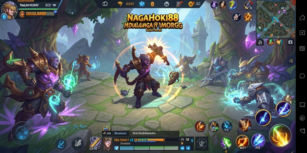 Screenshot gameplay NAGAHOKI88 yang menampilkan aksi seru dan dunia fantasi.