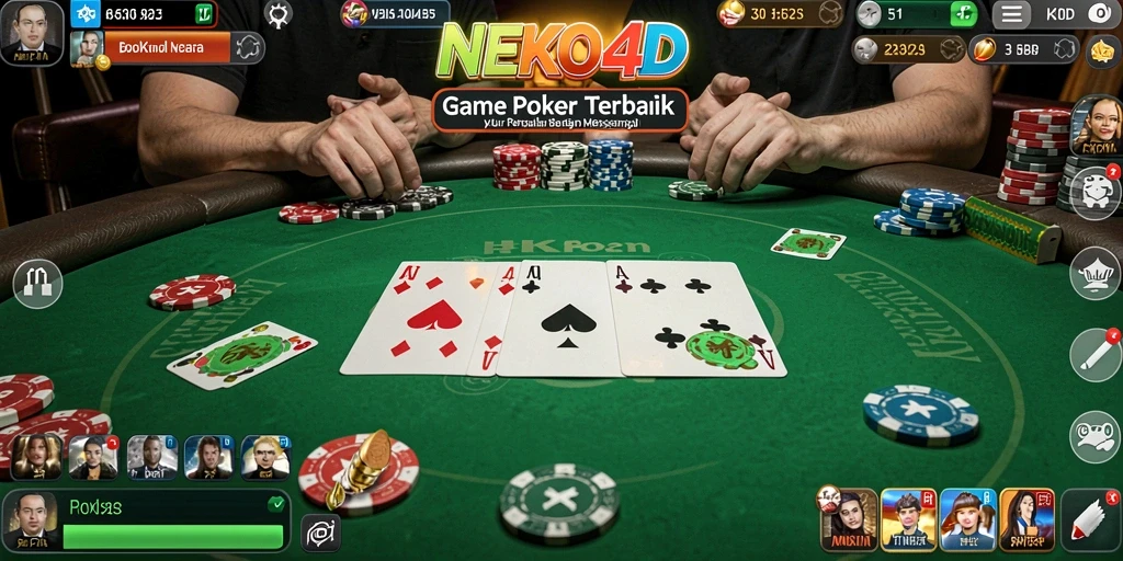Tampilan gameplay Poker di NEKO4D yang mendebarkan.