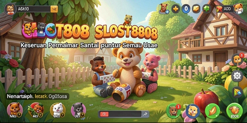 Screenshot utama gameplay SLOST8808 yang penuh warna dan keseruan.